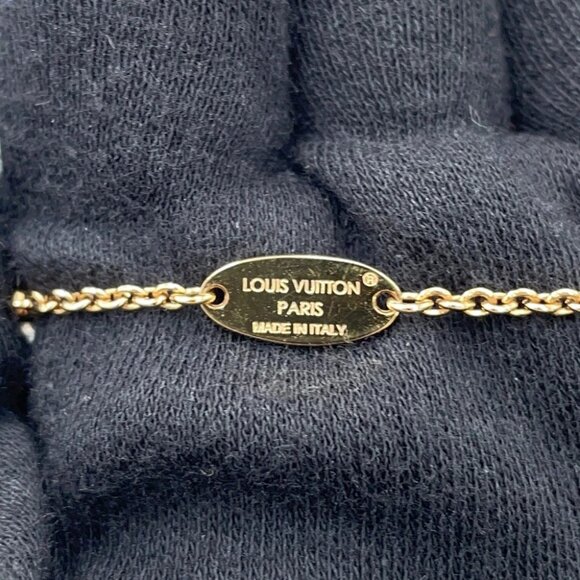 LOUIS VUITTON Louisette Signature Necklace Gold Plated/Rhinestone M01592 - Picture 10 of 10